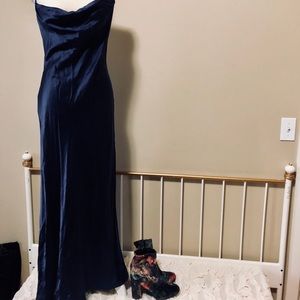 FLOOR-LENGTH SATIN DRESS